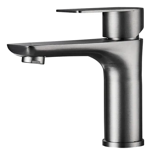Grifo Canilla Acero Inoxidable Frio Calor Monocomando Baño Acabado Mate Color Gris Oscuro