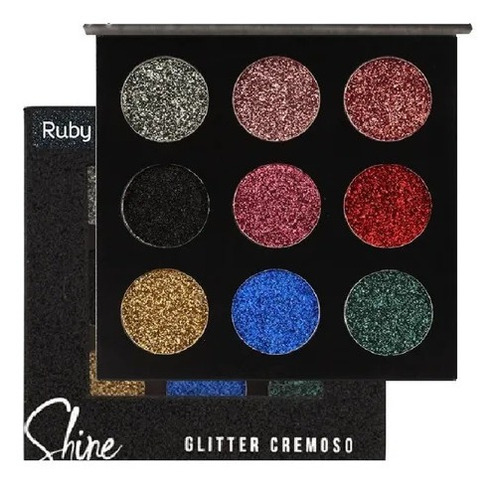 Paleta De Sombra Shine Glitter Cremoso Ruby Rose