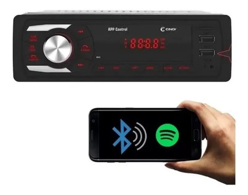 Som automotivo Cinoy YN-RAD50681 com USB, bluetooth e leitor de cartão SD