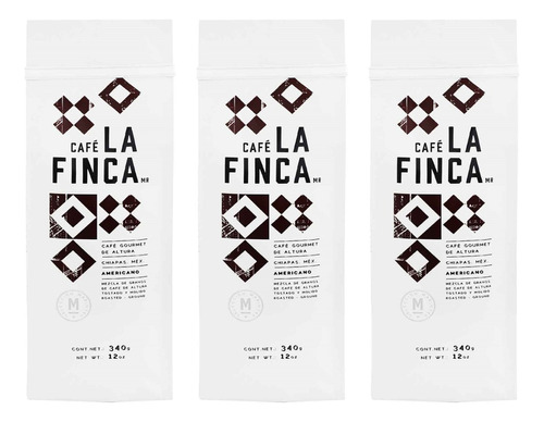 Café La Finca Americano Tostado Molido 3 Piezas C/u  340 Gr