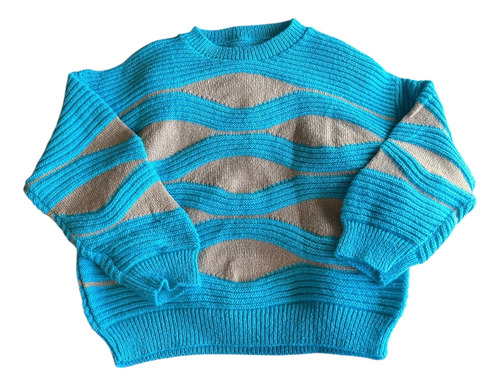 Sweater Rayado Manga Globo Frizzado