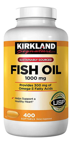 Fish Oil 1,000 Mg Marca Kirland Signature De 400 Tabletas 