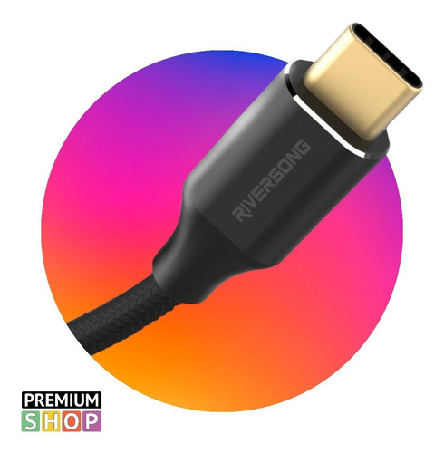Imagen 3 de 4 de Cable Usb C A Usb C 1.8m Reforzado Riversong Hercules C2