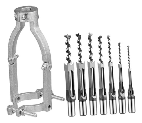 Adaptador De Broca De Agujero Cuadrado 7 Piezas Y Adaptador