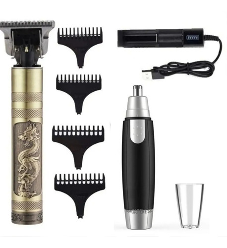 Nova Máquininha De Cabelo Barba Ultrabarber + Nariz Maxshave Cor Gold - Pronta Voltagem 110v/220v