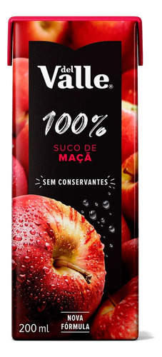 Kit C/ 18und Suco Del Valle 100% Fruta Sabor Maçã Tp 200ml