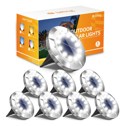Luces Solares Para El Suelo Biling 8 Paquetes De Luces Solar
