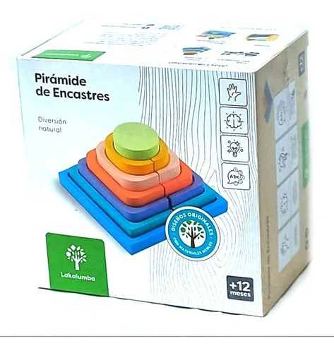 Imagen 5 de 10 de Pirámide De Encastres En Madera Juego Montessori Didactico