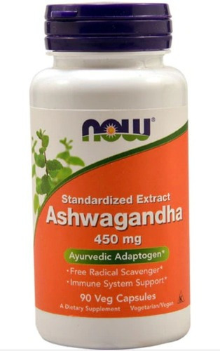 Suplemento em cápsulas de Ashwagandha natural NOW
