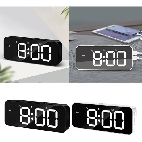 Pantalla Led De Despertador Digital De 2 Piezas Con Doble Pantalla Led De Despertador Digital De 2 Piezas Con Doble