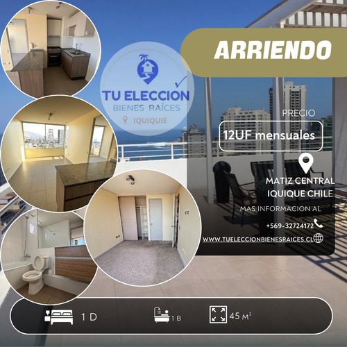Arriendo Depto Mensual 1 D 1 B Matiz Central Iquique