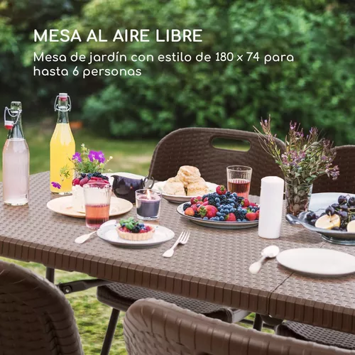 Mesa Plegable De Plástico 1.80 Metros Rattan Z - T9728 Color