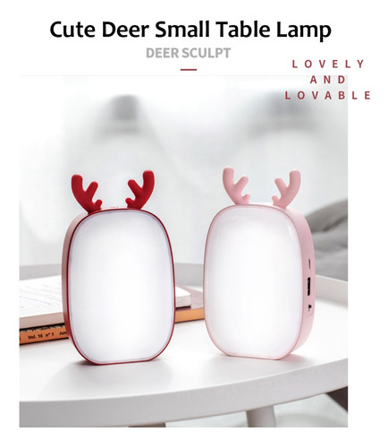Multifunctional Cute Deer Small Table, Deer Table Lamp
