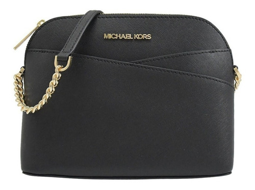 Bolsa Michael Kors Mk Jet Set Travel Dome Negro Acabado de los herrajes Oro Diseño de la tela Liso