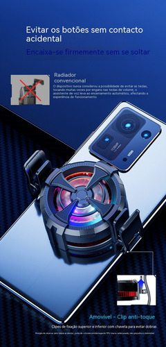 Cooler Profissional Magnético Semicondutor Rgb Para Celular Cor Preto