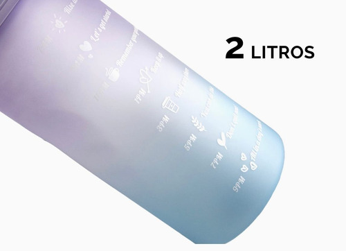 Botella Para Agua Deportiva 2 Litros Motivacional Multicolor