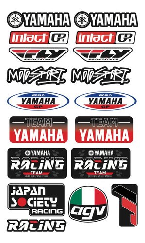 Yamaha Racing Set De Stickers Reflejantes Para Moto Ym08