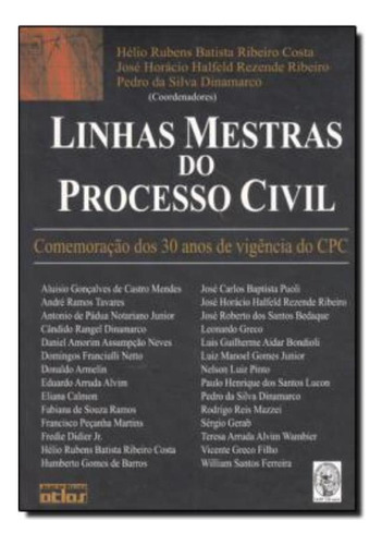 Linhas Mestras Do Processo Civil: Linhas Mestras Do Processo Civil, De Costa, Helio Rubens Batista Ribeiro. Editora Atlas Exatas, Humanas, Soc (grupo Gen), Capa Mole, Edição 1 Em Português