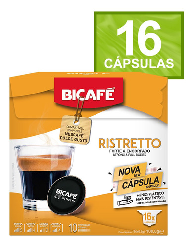 Cápsula De Café Bicafé Ristretto P/ Máquinas Dolce Gusto*_