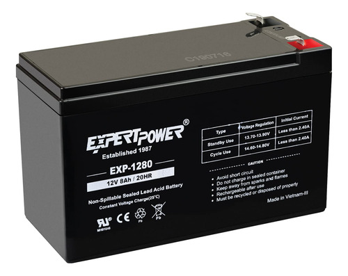 Bateras De Cido De Plomo Selladas 12v 8ah Expertpower