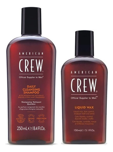 Shampoo Para Cabello Graso + Cera Liquid Wax American Crew