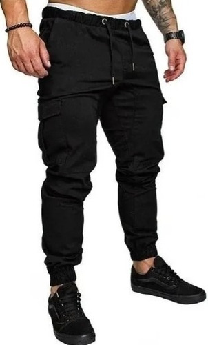 Pantalón Jogger Cargo Elastizado Gabardina Bengalina 2023 N3