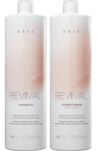 Kit Trio Braé Revival 3xsh 1 L + 3xcond 1 L + 3xmásc 500g