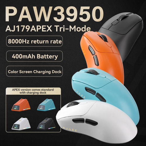 Mouse Sem Fio De Três Modos Ajazz Aj179apex Leve 58g