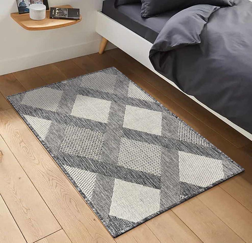 Alfombra Lateral De Cama Rustica Gris E3729 57x90 Kreatex