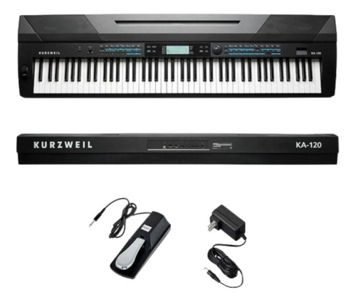 Piano Digital Kurzweil Ka-120 88 Teclas Usb Fuente Pedal