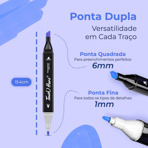 Kit Canetinha Touch 120 Cores + Livro De Colorir Capa Dura
