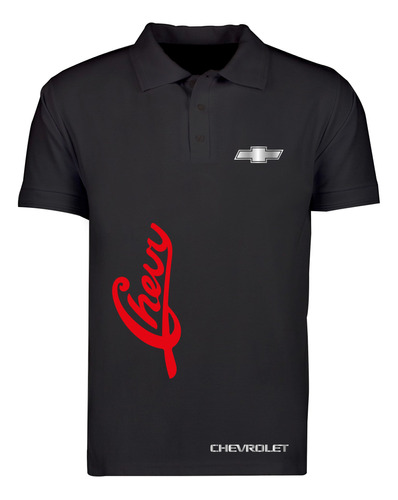 Playera Polo Mod Chevrolet Chevy Estampado En Reflejante