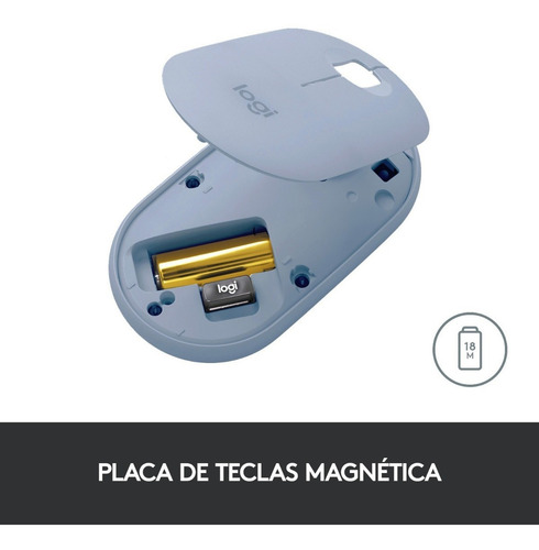 Imagen 6 de 7 de Mouse inalámbrico Logitech Pebble M350 gris azulado