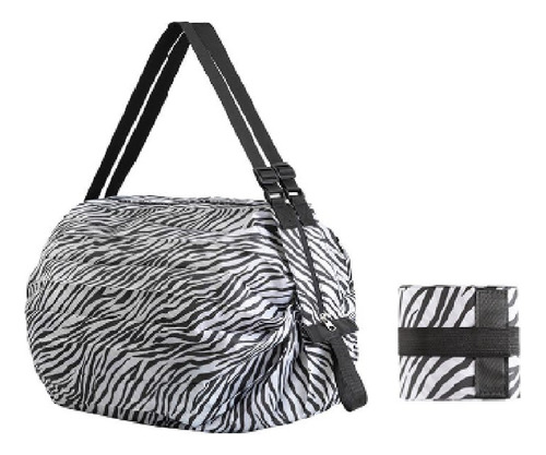 Bolsa Portatil Grande Leve Flexivel Ecologicamente Correta Cor Zebra Listra