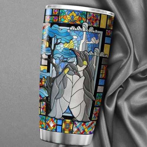 Zoxix Vaso De Café Con Pingüino, Estilo Vitral, Patrón Color