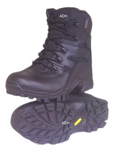 Bota Teni Táctica Militar 100% Cuero Genuino Batex Caña 16cm