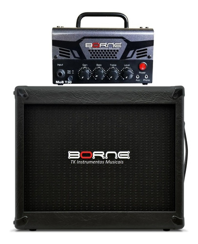 Caixa Passiva Borne G110 + Amplificador Mob T30 P/ Guitarra