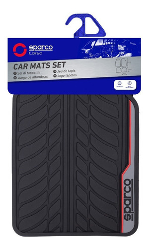 Sparco Alfombra De Goma 4 Piezas Car Mats Rojo