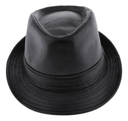 Sombrero De Copa De Cuero Pu Gorro De Jazz Clásico Unisex