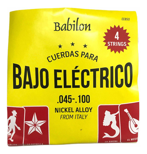 Juego De Cuerdas P/bajo Eléctrico De 4 Cuerdas Babilón Eeb50