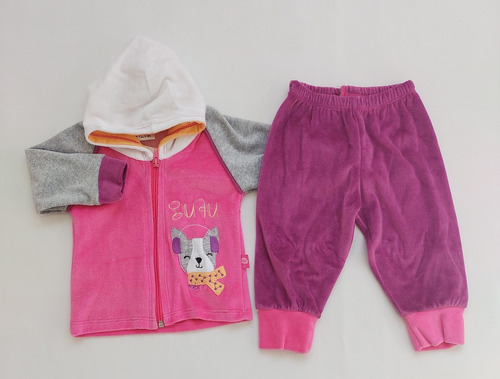 Conjunto Plush Beba Campera Pantalón Bebé Nena Abrigo 