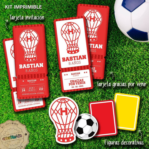 Kit Imprimible Fútbol Huracán
