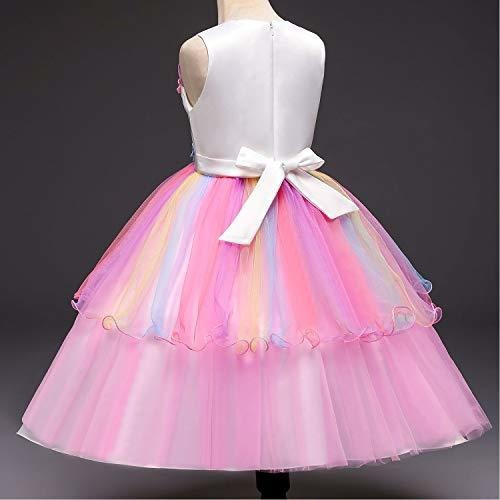Niñas Unicornio Traje Del Vestido De La Princesa Vestidos D