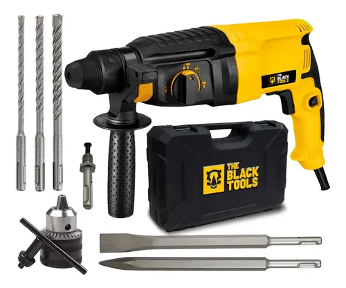 Martelete Perfurador Rompedor Professional 26mm 900w Sds Plus 3j Com Maleta E Acessorios Trm-3000 The Black Tools