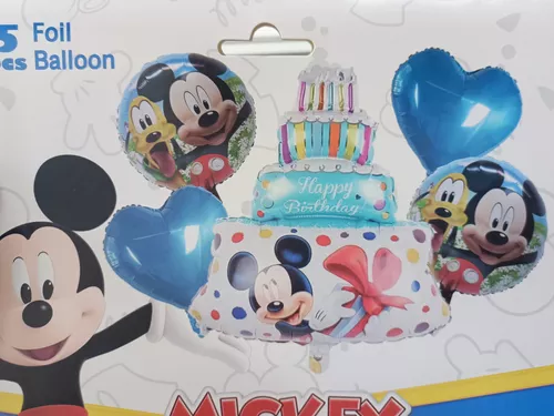 Paquete Globos Mickey Mouse 5 Pz Cumpleaños Fiesta Niño