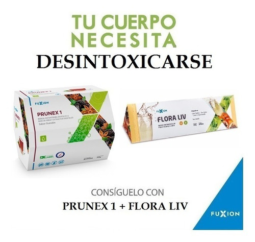 Fuxion Detox | 6 Prunex + 6 Floraliv | Kit Desintoxica Colon