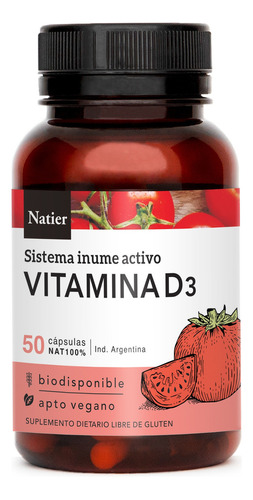 Natier Suplemento Vegano Sistema Inmune Vitamina D X 50c