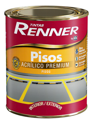 Tinta Piso Fosco 900ml Renner Cor Preto