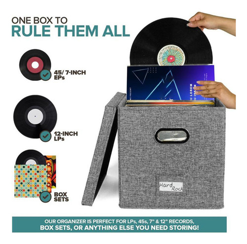 Bs Caixa De Armazenamento De Discos De Vinil Com Tampa E
