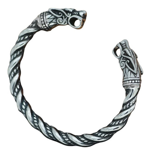 Brazalete Acero Inoxidable Dragones Vikingos Runa Nórdico Odin